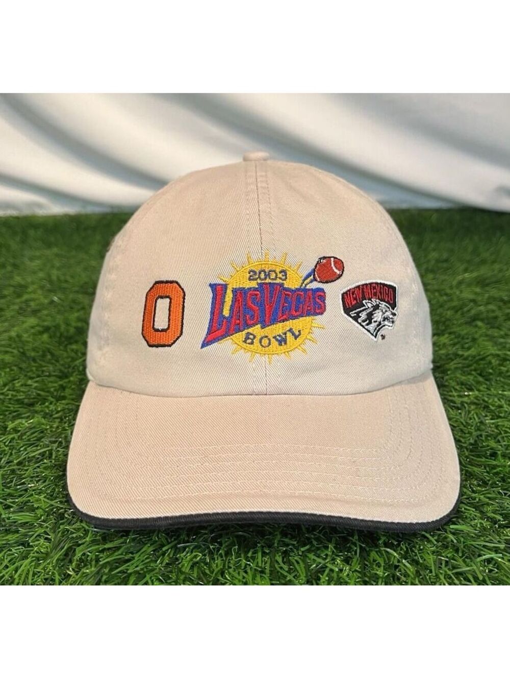 Y2K UNM Football Las Vegas Bowl Adjustable Baseball Cap Hat New Mexico Lobos